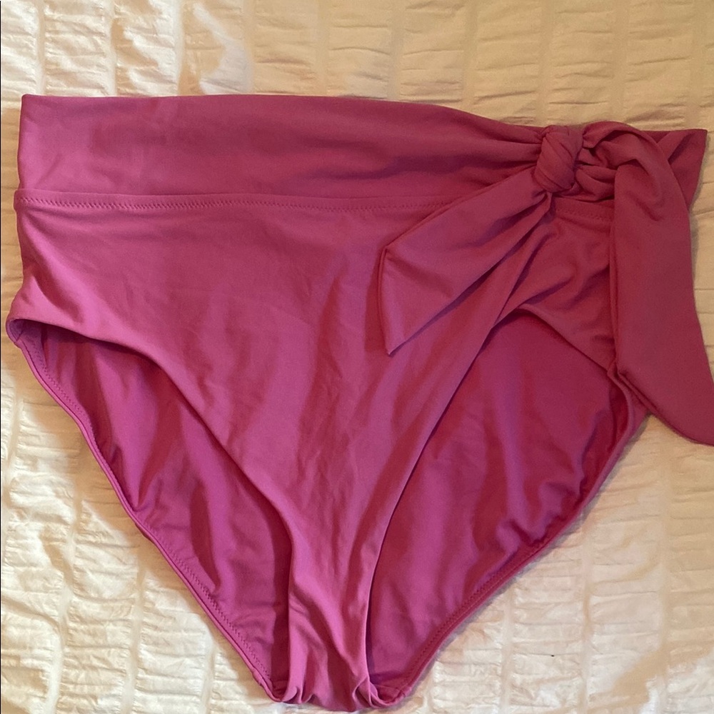 Scalia by Carrie Underwood Pink High-Waisted Bikini Bottoms with Side tie